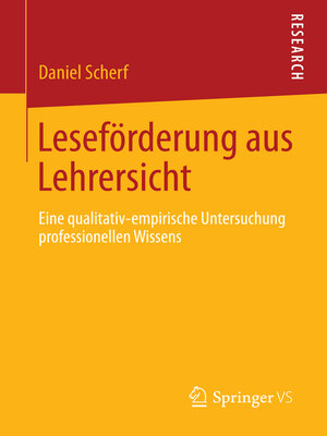 cover image of Leseförderung aus Lehrersicht